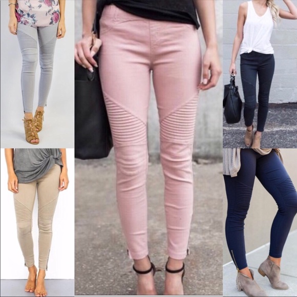 Comfortable & Stretchy Black Moto Pants. - Picture 3 of 3